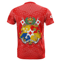 Tonga Rugby T Shirt Polynesian With Coat Of Arms Style - Wonder Print Shop