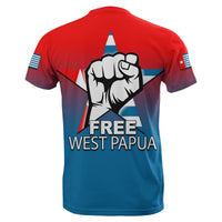 West Papua T Shirt Flag Color Simple Style Lt6 - Wonder Print Shop