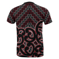 New Zealand T Shirt Maori Graphic Tee patterns Red LT6 - Wonder Print Shop