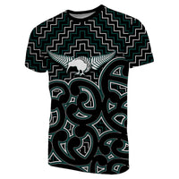 New Zealand T Shirt Maori Graphic Tee patterns Green LT6 - Wonder Print Shop