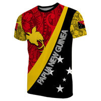 Papua New Guinea 46th independence day T-shirt in red, yellow and black with eagle graphic