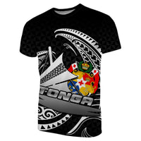 Black Tonga Emancipation Day T-shirt with large Polynesian circular graphic front print