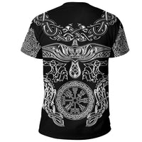 Viking T Shirt Raven and Wolf RLT12 - Wonder Print Shop