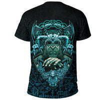 Viking T Shirt Odin With Fenrir RLT12 - Wonder Print Shop