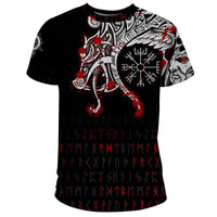 Viking T Shirt, Dragon and Vegvisir Blood Tattoo RLT12 - Wonder Print Shop