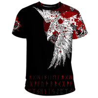 Viking T Shirt Mystical Raven Tattoo Style Blood RLT12 - Wonder Print Shop