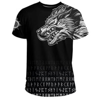 Viking T Shirt Fenrir Wolf Near Shoulder RLT12 - Wonder Print Shop