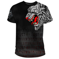 Viking T Shirt Killer Wolf Tattoo RLT12 - Wonder Print Shop