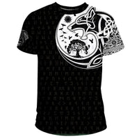 Viking T Shirt, Skoll and Hati Rune Tattoo RLT12 - Wonder Print Shop