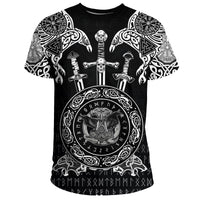 Viking T Shirt Huginn and Muniin With Mjolnir RLT12 - Wonder Print Shop
