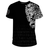 Viking T Shirt Dark Norse Wolf Tattoo RLT12 - Wonder Print Shop