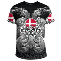 Viking T Shirt Denmark Mjolnir and Double Dragon RLT12 - Wonder Print Shop