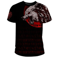 Viking T Shirt Wolf Blood Moon RLT12 - Wonder Print Shop
