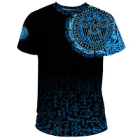 Viking T Shirt Raven Celtic Cyan RLT12 - Wonder Print Shop