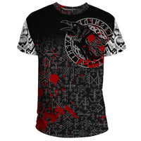 Viking T Shirt Odin Raven Rune Futhark Blood RLT12 - Wonder Print Shop