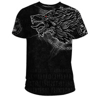 Viking T Shirt Fenrir Norse Wolf Thunderstorm RLT12 - Wonder Print Shop