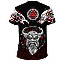 Viking T Shirt Odin, Raven, Fenrir and Valknut RLT12 - Wonder Print Shop