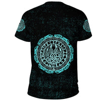 Viking T Shirt Viking Bear Claws Cyan Tattoo RLT12 - Wonder Print Shop