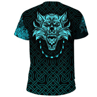 Viking T Shirt Fenrir Viking Cyan 3D RLT12 - Wonder Print Shop