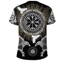 Viking T Shirt Raven, Valknut and Vegvisir RLT12 - Wonder Print Shop
