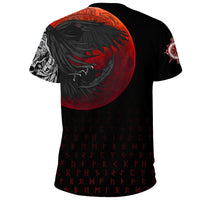 Custom Viking T Shirt Viking Raven Blood Moon RLT12 - Wonder Print Shop