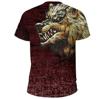 Viking T Shirt Fenrir On The Blood Moon Background RLT12 - Wonder Print Shop