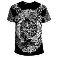 Viking T Shirt Raven and Wolf RLT12 - Wonder Print Shop