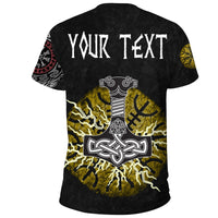 Custom Viking T Shirt Fenrir Fight Mjolnir Of Thor On Helm Of Awe RLT12 - Wonder Print Shop