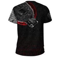 Viking T Shirt Wolf and Blood Moon RLT12 - Wonder Print Shop