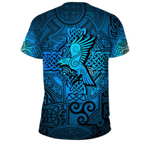 Viking T Shirt Raven Odin Celtic Cyan RLT12 - Wonder Print Shop