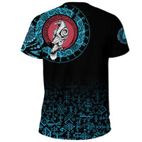 Viking T Shirt Raven Celtic Cyan Tattoo RLT12 - Wonder Print Shop