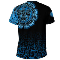 Viking T Shirt Raven Celtic Cyan RLT12 - Wonder Print Shop