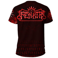 Viking T Shirt Fenrir Wolf Red RLT12 - Wonder Print Shop