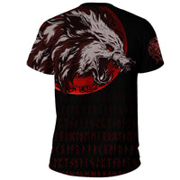 Viking T Shirt Wolf Blood Moon RLT12 - Wonder Print Shop