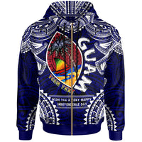 Guam Hoodie Custom Guam independence Day Wish You A Very Happy independence Day With Polynesian Patterns LT10 - Wonder Print Shop