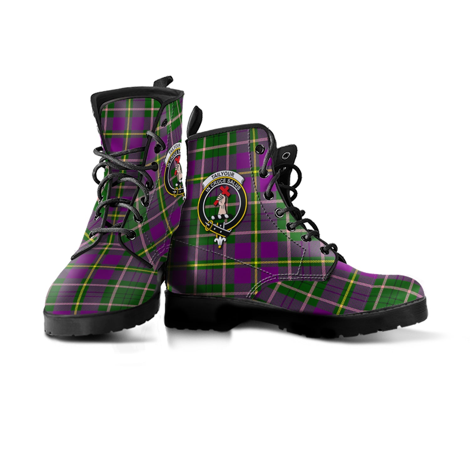 scottish-taylor-clan-crest-tartan-leather-boots