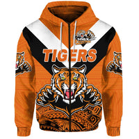 Custom Papua New Guinea Lae Snax Tigers Zip Hoodie Rugby Simple Style Orange, Custom Text And Number LT8 - Wonder Print Shop