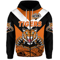 Custom Papua New Guinea Lae Snax Tigers Zip Hoodie Rugby Simple Style Black, Custom Text And Number LT8 - Wonder Print Shop