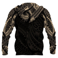 Tiki Maori Tattoo All Over Hoodie Gold - Wonder Print Shop