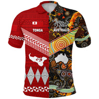 Tonga Ngatu and Australia Aboriginal Polo Shirt Together LT8 - Wonder Print Shop