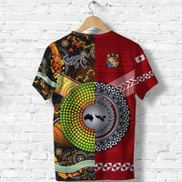 Tonga Ngatu and Australia Aboriginal T Shirt Together LT8 - Wonder Print Shop