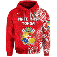 Tonga Hoodie Coat Of Arms Simple Vibes Bright Red LT8 - Wonder Print Shop