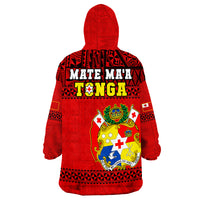 Tonga Rugby Mate Maa Tonga Pacific Ngatu Black Wearable Blanket Hoodie - Wonder Print Shop