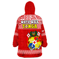 Tonga Rugby Mate Maa Tonga Pacific Ngatu White Wearable Blanket Hoodie - Wonder Print Shop