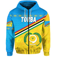 Torba Province Zip Hoodie Vanuatu Pattern Unique Style LT8 - Wonder Print Shop