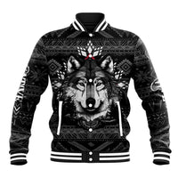 Native American Tribal Pattern With Wolf - Born Wild Baseball Jacket TS07 - Wonder Print Shop