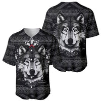 Native American Tribal Pattern With Wolf - Born Wild Baseball Jersey TS07 - Wonder Print Shop