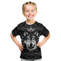 Native American Tribal Pattern With Wolf - Born Wild Kid T Shirt TS07 - Wonder Print Shop