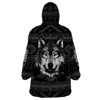 Native American Tribal Pattern With Wolf - Born Wild Wearable Blanket Hoodie TS07 - Wonder Print Shop
