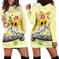 Autism Acceptance Month - Elephant With Sunflower Hoodie Dress TS07 - Wonder Print Shop